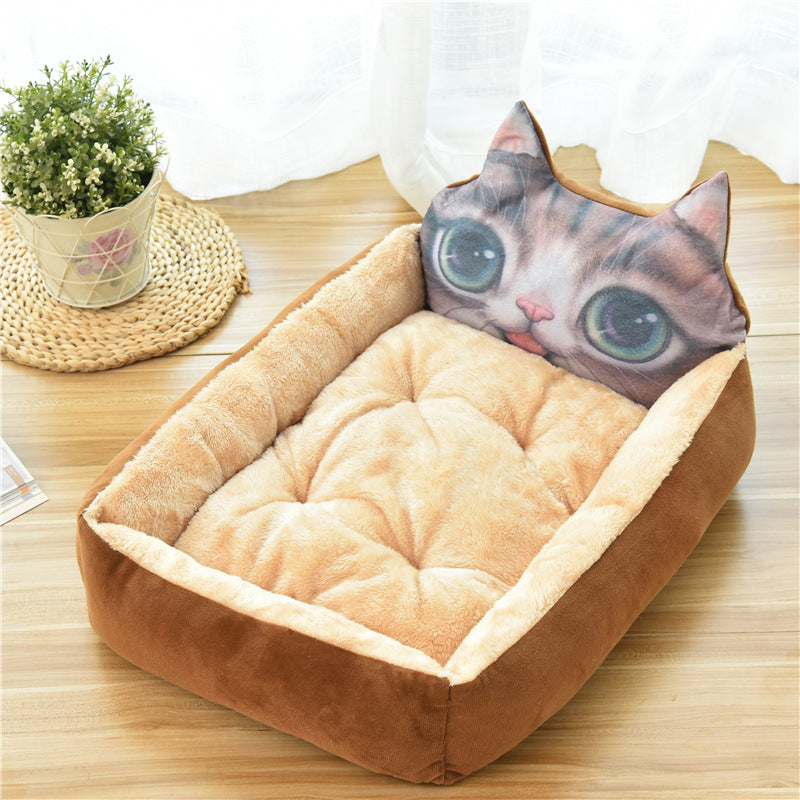 Warm Plush Pet Bed for Cats and Dogs