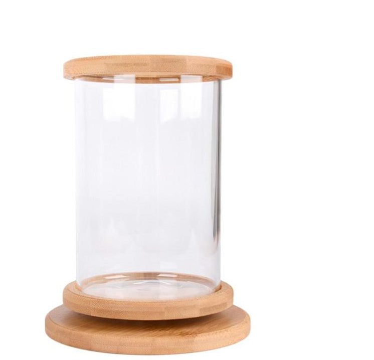 Small Desktop Fish Tank with Bamboo Base