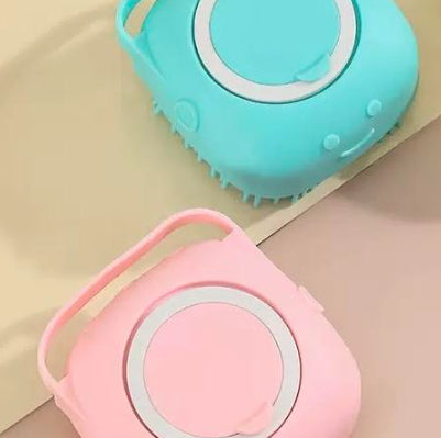 Silicone Pet Bath Brush – Shampoo Dispensing Massage Glove