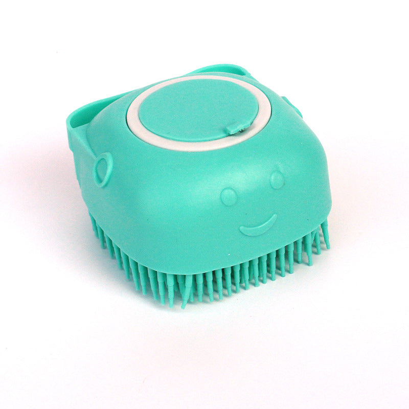 Silicone Pet Bath Brush – Shampoo Dispensing Massage Glove